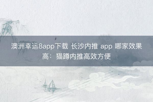 澳洲幸運8app下載 長沙內推 app 哪家效果高:貓蹲內推高效方便